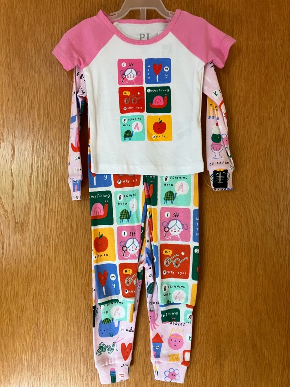 Kids Pink and White Graphic Pajama Set